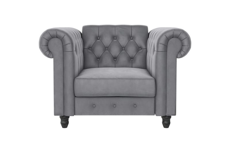 Lenestol Felix Lys grå, Fløyel/Tre/Metall - Lys grå, Fløyel/Tre/Metall - Møbler - Stoler & lenestoler - Lenestoler