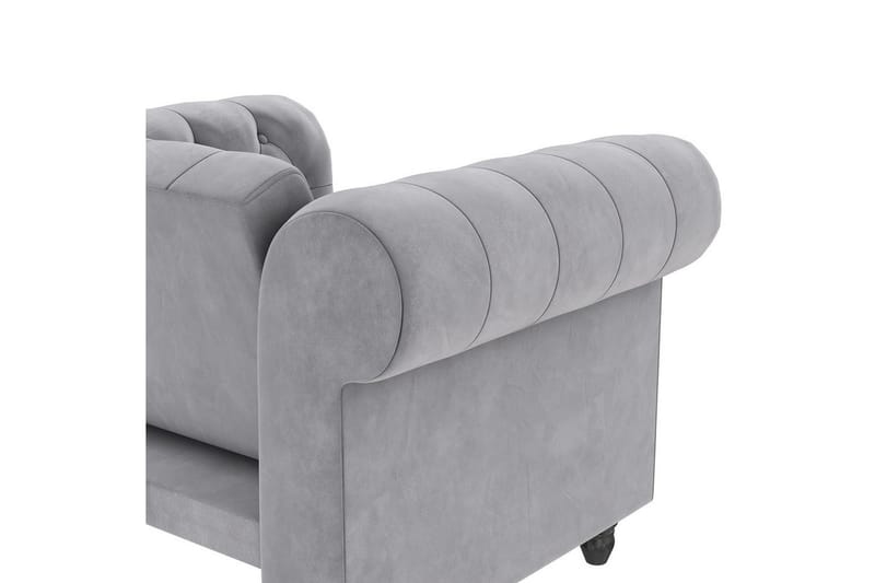 Lenestol Felix Lys grå, Fløyel/Tre/Metall - Lys grå, Fløyel/Tre/Metall - Møbler - Stoler & lenestoler - Lenestoler