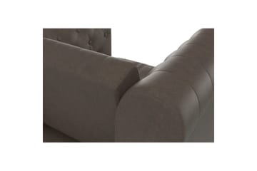 Lenestol Felix Mørk brun, Mikrofiber/Tre/Metall - Mørk brun, Mikrofiber/Tre/Metall - Møbler - Stoler & lenestoler - Lenestoler - Chesterfield lenestol