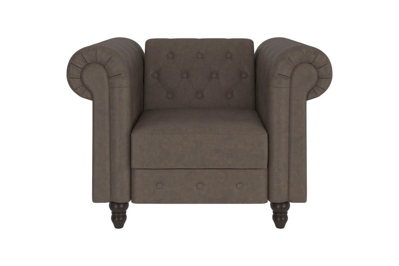 Lenestol Felix Mørk brun, Mikrofiber/Tre/Metall - Mørk brun, Mikrofiber/Tre/Metall - Møbler - Stoler & lenestoler - Lenestoler