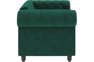 Lenestol Felix Mørk grønn, Fløyel/Tre/Metall - Mørk grønn, Fløyel/Tre/Metall - Møbler - Stoler & lenestoler - Lenestoler - Chesterfield lenestol