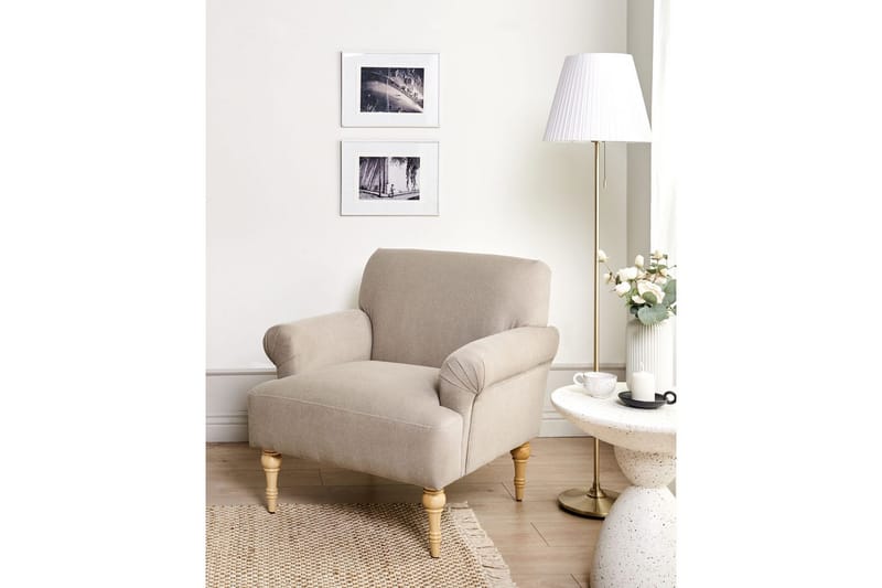 Lenestol Fredros - Taupe, lyst tre - Møbler - Stoler & lenestoler - Lenestoler