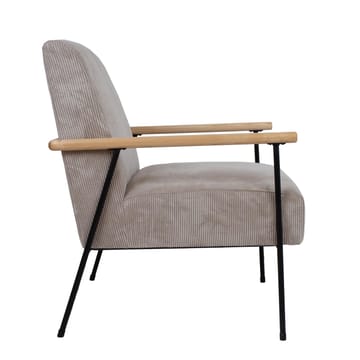 Lenestol HOME4YOU Jade 63x75,5x85,5 cm Gråbeige - Gråbeige - Møbler - Stoler & lenestoler - Lenestoler - Lenestol skinn