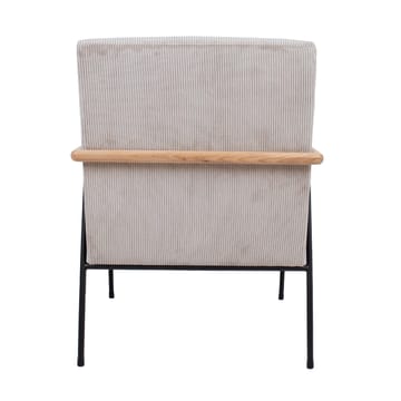 Lenestol HOME4YOU Jade 63x75,5x85,5 cm Gråbeige - Gråbeige - Møbler - Stoler & lenestoler - Lenestoler - Lenestol skinn