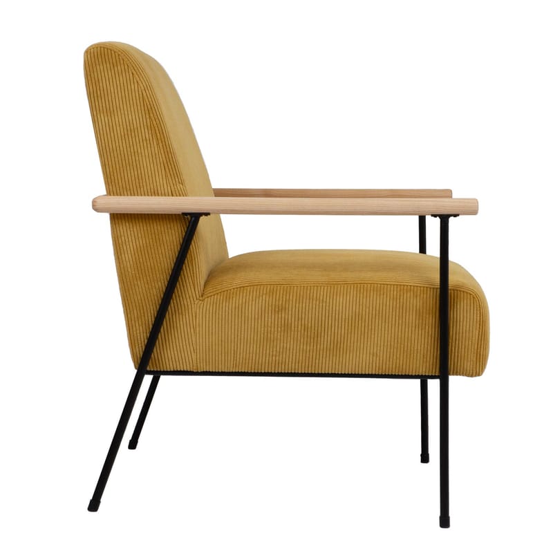 Lenestol HOME4YOU Jade 63x75,5x85,5 cm Gul - Gul - Møbler - Stoler & lenestoler - Lenestoler