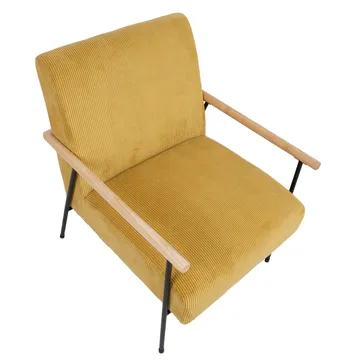 Lenestol HOME4YOU Jade 63x75,5x85,5 cm Gul - Gul - Møbler - Stoler & lenestoler - Lenestoler