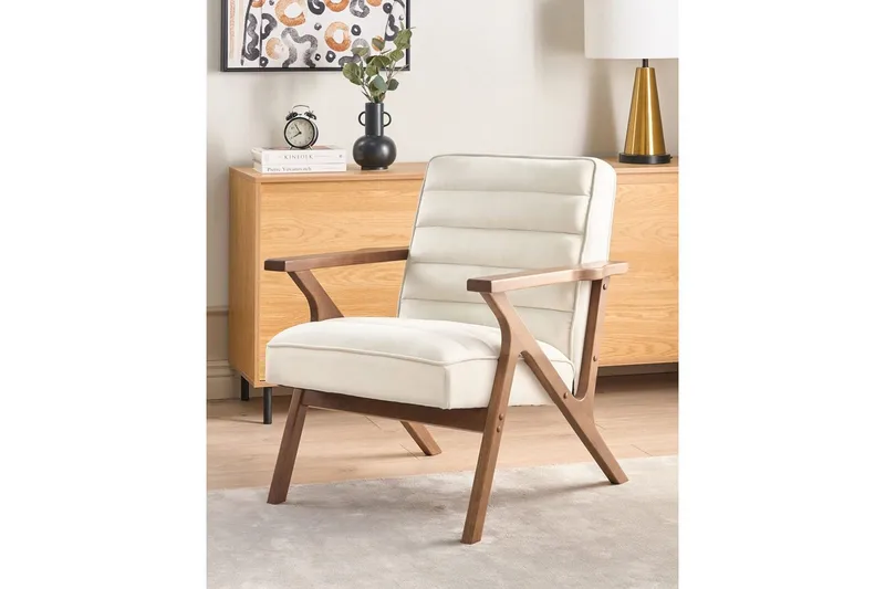 Lenestol Kisa - Hvit, mørkt tre - Møbler - Stoler & lenestoler - Lenestoler