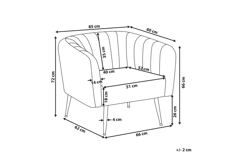 Lenestol Laconia - Grå, gull - Møbler - Stoler & lenestoler - Lenestoler