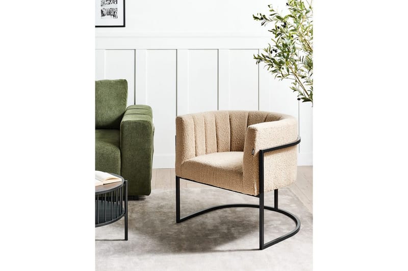 Lenestol Larvik II Beige/svart - Beige/svart - Møbler - Stoler & lenestoler - Lenestoler