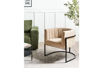 Lenestol Larvik II Beige/svart - Beige/svart - Møbler - Stoler & lenestoler - Lenestoler