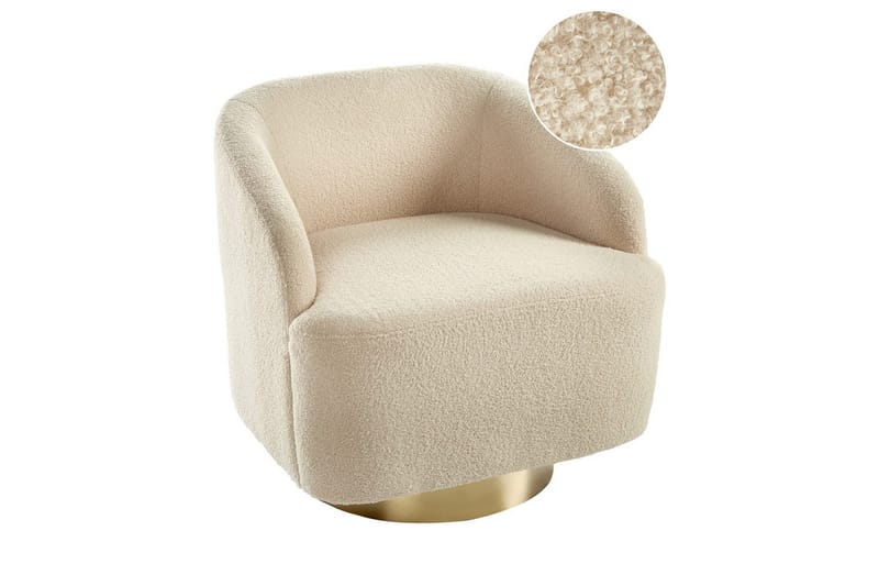 Lenestol Lavik Beige/Gull - Beige/Gull - Møbler - Stoler & lenestoler - Lenestoler