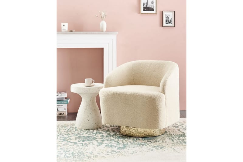Lenestol Lavik Beige/Gull - Beige/Gull - Møbler - Stoler & lenestoler - Lenestoler