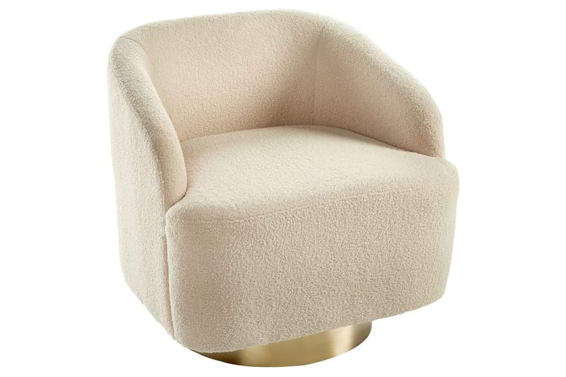 Lenestol Lavik Beige/Gull - Beige/Gull - Møbler - Stoler & lenestoler - Lenestoler