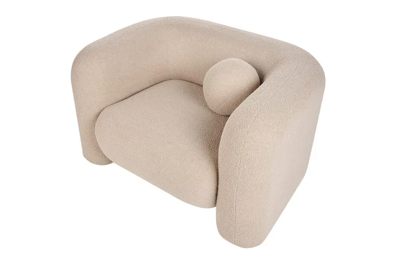 Lenestol Leiren - Beige/Bouclé - Møbler - Stoler & lenestoler - Lenestoler