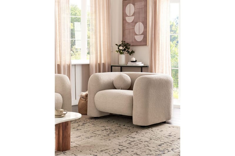 Lenestol Leiren - Beige/Bouclé - Møbler - Stoler & lenestoler - Lenestoler