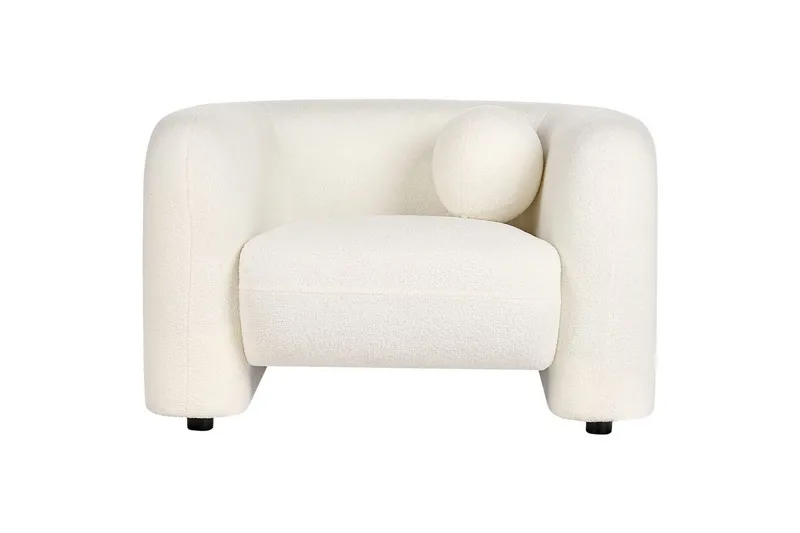 Lenestol Leiren - Hvit/Bouclé - Møbler - Stoler & lenestoler - Lenestoler