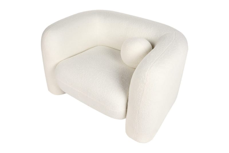 Lenestol Leiren - Hvit/Bouclé - Møbler - Stoler & lenestoler - Lenestoler