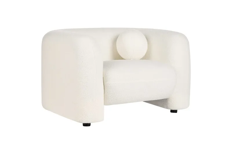 Lenestol Leiren - Hvit/Bouclé - Møbler - Stoler & lenestoler - Lenestoler