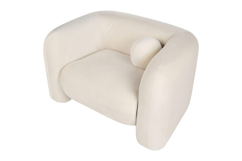 Lenestol Leiren - Off-white/Fløyel - Møbler - Stoler & lenestoler - Lenestoler
