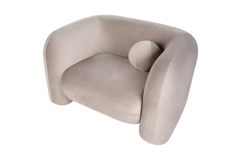 Lenestol Leiren - Taupe/Fløyel - Møbler - Stoler & lenestoler - Lenestoler