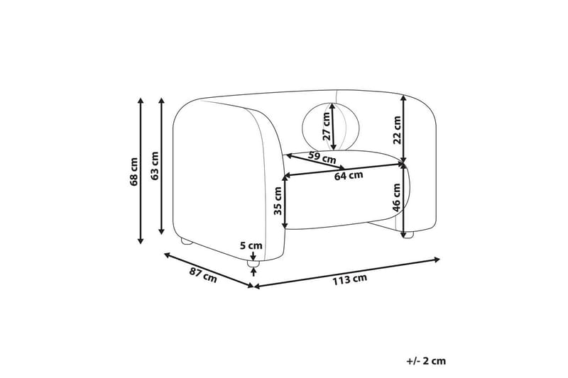 Lenestol Leiren - Taupe/Fløyel - Møbler - Stoler & lenestoler - Lenestoler