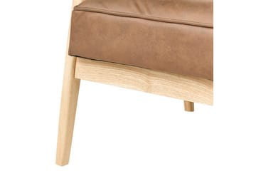Lenestol Leknes - Brun, lyst tre - Møbler - Stoler & lenestoler - Lenestoler - Lenestol skinn