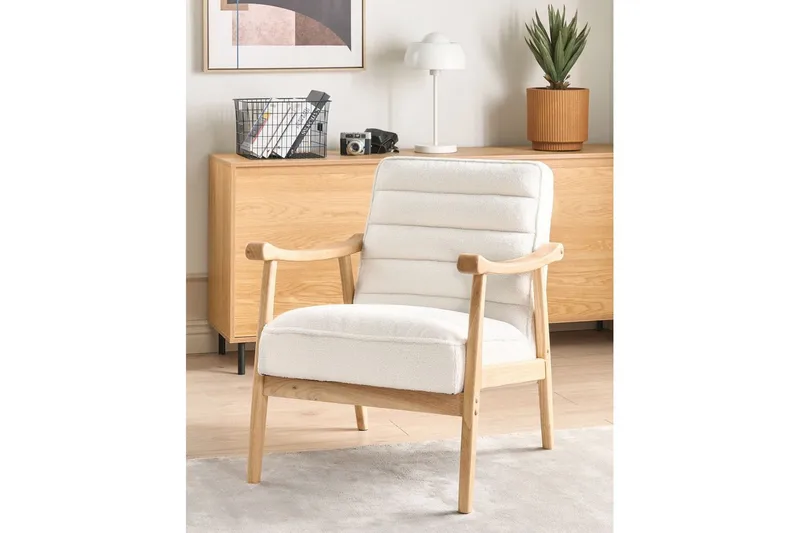 Lenestol Leknes - Hvit, lyst tre - Møbler - Stoler & lenestoler - Lenestoler