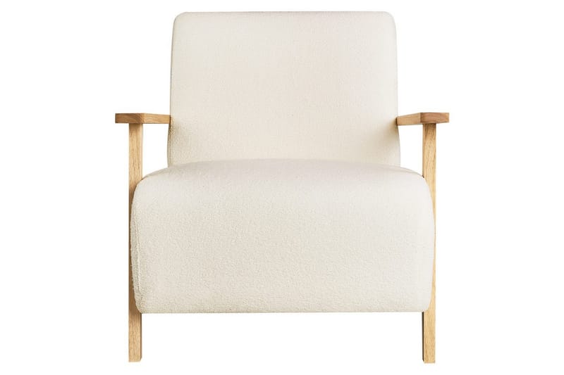 Lenestol Lesja - Beige, lyst tre/Bouclé - Møbler - Stoler & lenestoler - Lenestoler