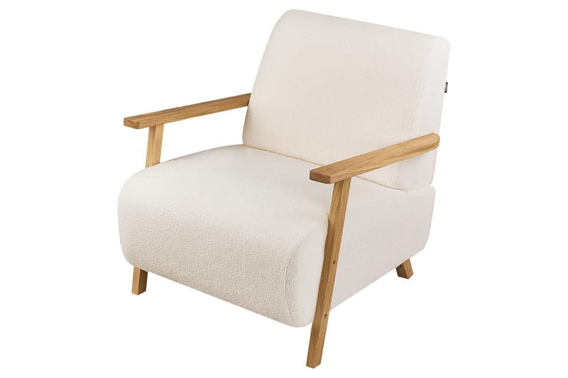 Lenestol Lesja - Beige, lyst tre/Bouclé - Møbler - Stoler & lenestoler - Lenestoler