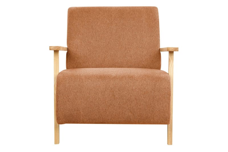 Lenestol Lesja - Oransje, lyst tre/Polyester - Møbler - Stoler & lenestoler - Lenestoler