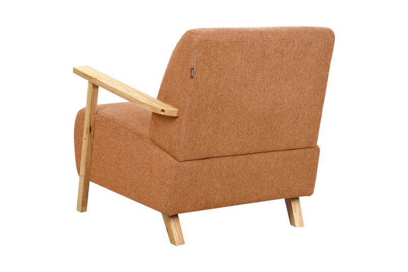 Lenestol Lesja - Oransje, lyst tre/Polyester - Møbler - Stoler & lenestoler - Lenestoler
