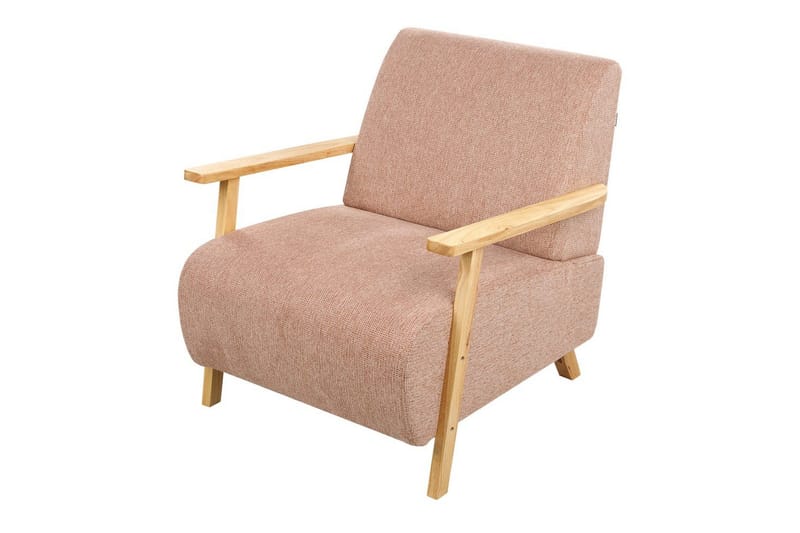 Lenestol Lesja - Rosa, lyst tre/Polyester - Møbler - Stoler & lenestoler - Lenestoler