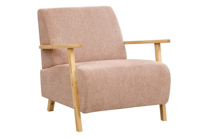 Lenestol Lesja - Rosa, lyst tre/Polyester - Møbler - Stoler & lenestoler - Lenestoler