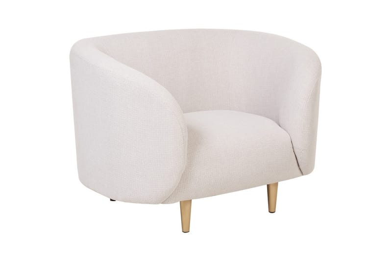 Lenestol Loen - Beige, gull/polyester, Beige, gull/Polyester - Møbler - Stoler & lenestoler - Lenestoler