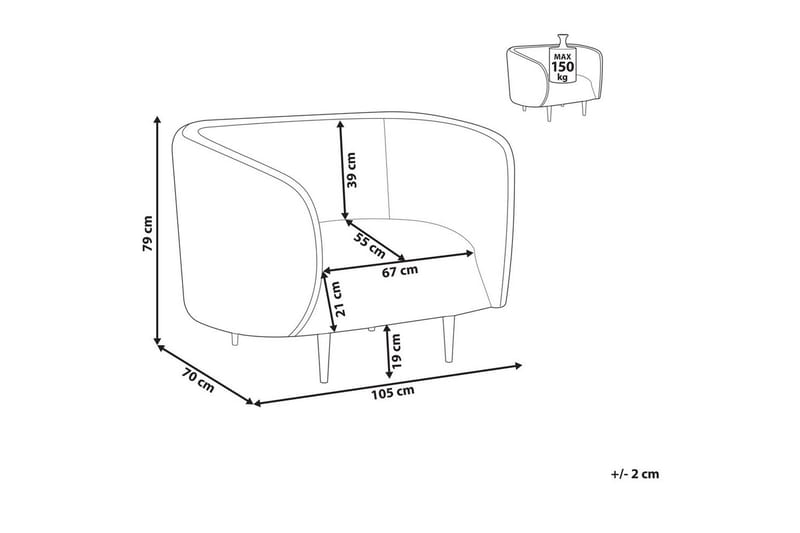 Lenestol Loen - Beige, gull/polyester, Beige, gull/Polyester - Møbler - Stoler & lenestoler - Lenestoler