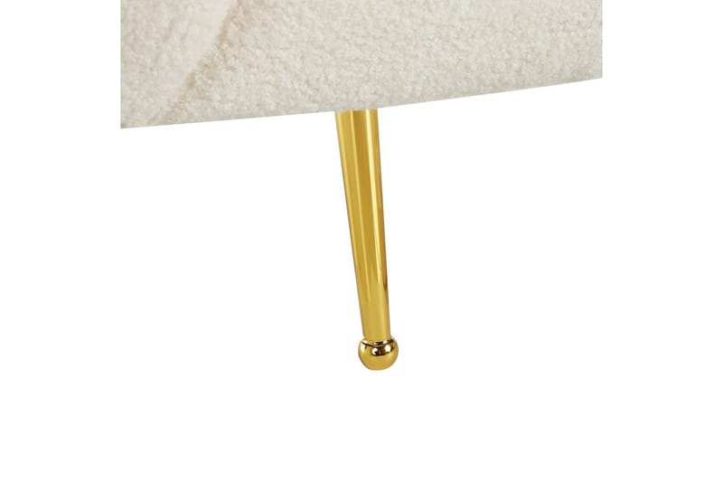 Lenestol Loen - Hvit, gull/Bouclé, Hvitt, gull/Bouclé, Hvit, gull/bouclé - Møbler - Stoler & lenestoler - Lenestoler