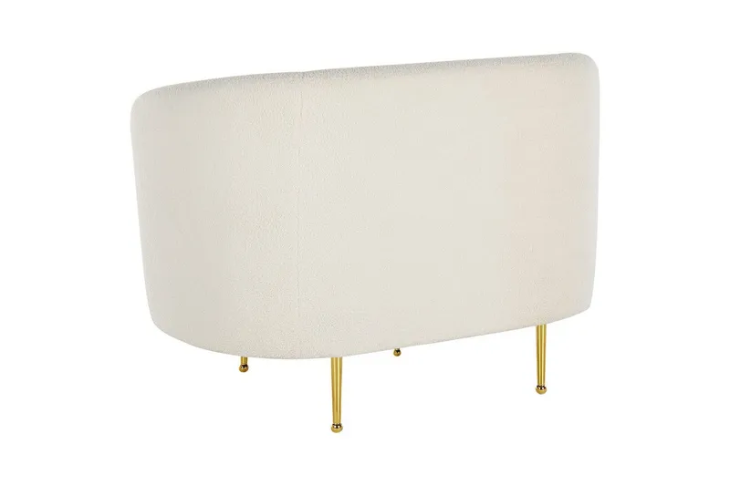 Lenestol Loen - Hvit, gull/Bouclé, Hvitt, gull/Bouclé, Hvit, gull/bouclé - Møbler - Stoler & lenestoler - Lenestoler