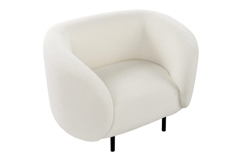 Lenestol Loen - Hvit, Svart/Bouclé - Møbler - Stoler & lenestoler - Lenestoler