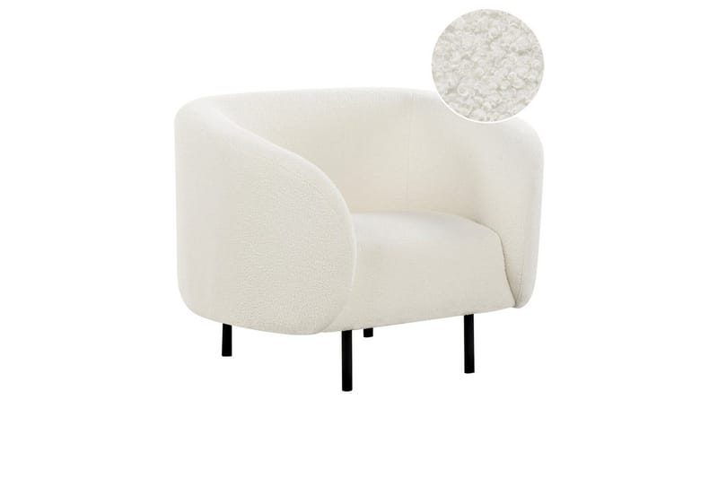 Lenestol Loen - Hvit, Svart/Bouclé - Møbler - Stoler & lenestoler - Lenestoler