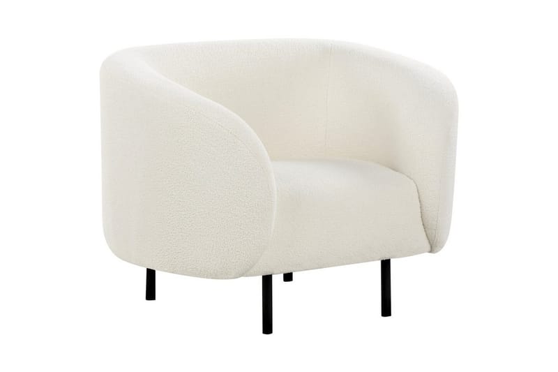 Lenestol Loen - Hvit, Svart/Bouclé - Møbler - Stoler & lenestoler - Lenestoler