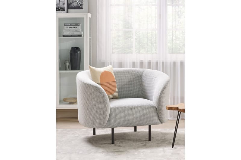 Lenestol Loen - Hvit, Svart/Polyester - Møbler - Stoler & lenestoler - Lenestoler