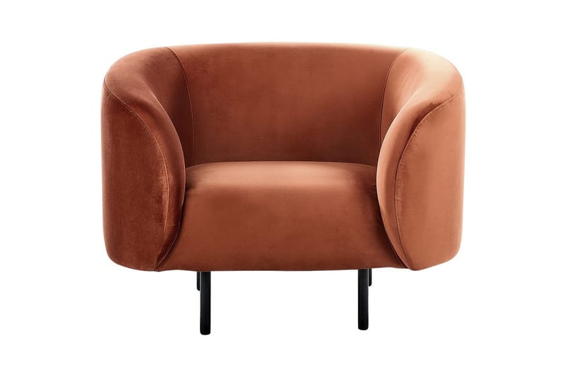 Lenestol Loen - Oransje, svart/Fløyel, Oransje, svart/fløyel - Møbler - Stoler & lenestoler - Lenestoler