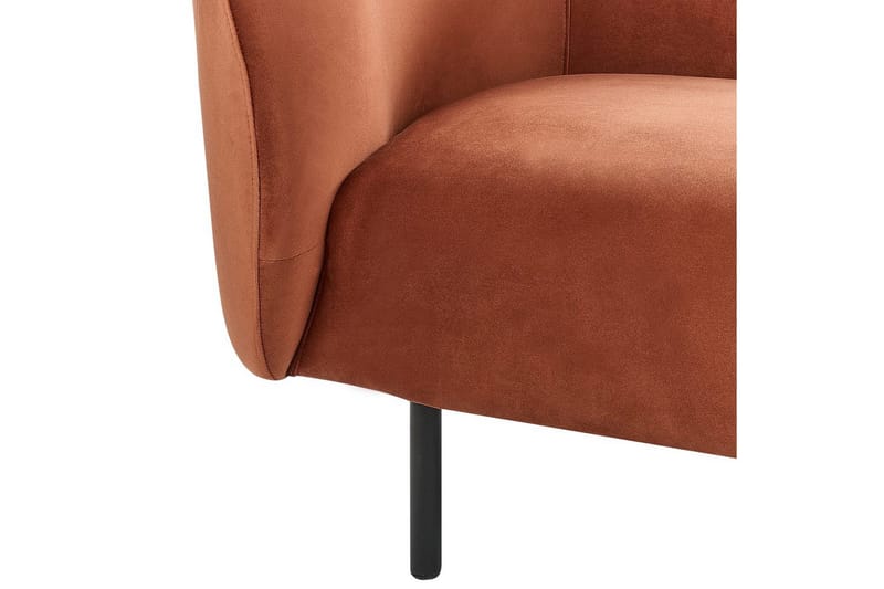 Lenestol Loen - Oransje, svart/Fløyel, Oransje, svart/fløyel - Møbler - Stoler & lenestoler - Lenestoler