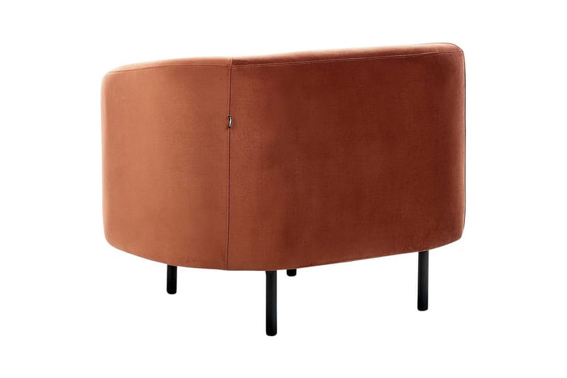 Lenestol Loen - Oransje, svart/Fløyel, Oransje, svart/fløyel - Møbler - Stoler & lenestoler - Lenestoler