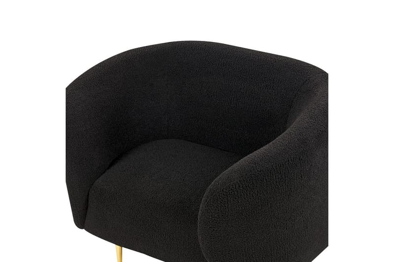 Lenestol Loen - Svart, gull/Bouclé - Møbler - Stoler & lenestoler - Lenestoler