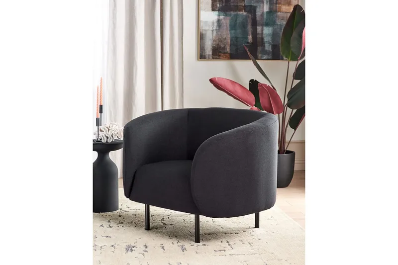 Lenestol Loen - Svart/Polyester - Møbler - Stoler & lenestoler - Lenestoler