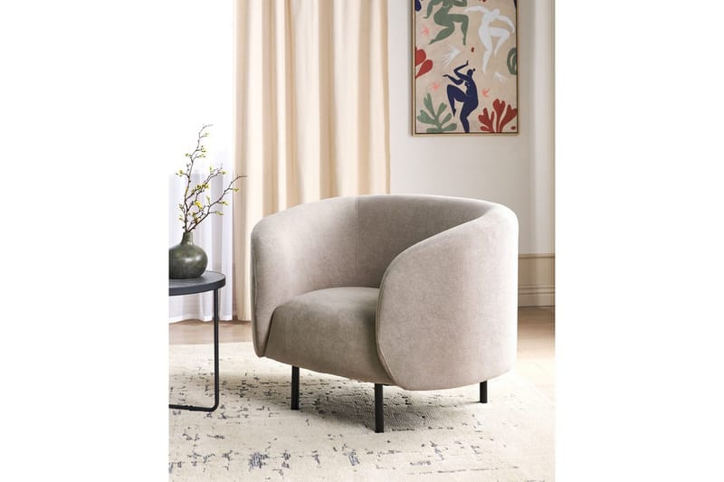 Lenestol Loen - Taupe, grå, svart/Polyester, Taupe, grå, svart/polyester - Møbler - Stoler & lenestoler - Lenestoler - Klubblenestol