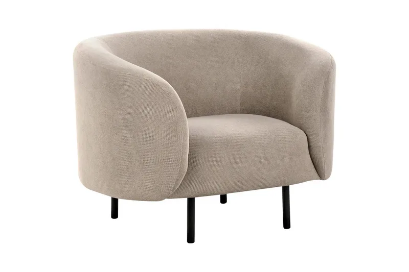 Lenestol Loen - Taupe, grå, svart/Polyester, Taupe, grå, svart/polyester - Møbler - Stoler & lenestoler - Lenestoler - Klubblenestol