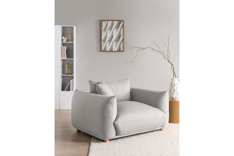 Lenestol Luvos - Grå, lyst tre - Møbler - Stoler & lenestoler - Lenestoler