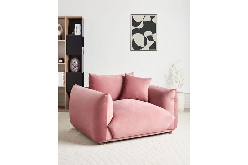 Lenestol Luvos - Rosa, mørkt tre - Møbler - Stoler & lenestoler - Lenestoler